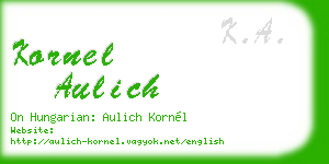 kornel aulich business card